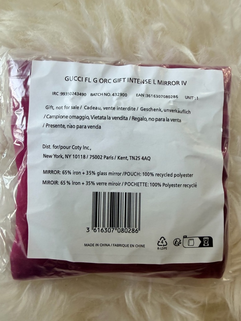 Gucci Beauty Compact Mirror in Burgundy Pouch w Floral Interior. SEALED in Bag. - Picture 10 of 11